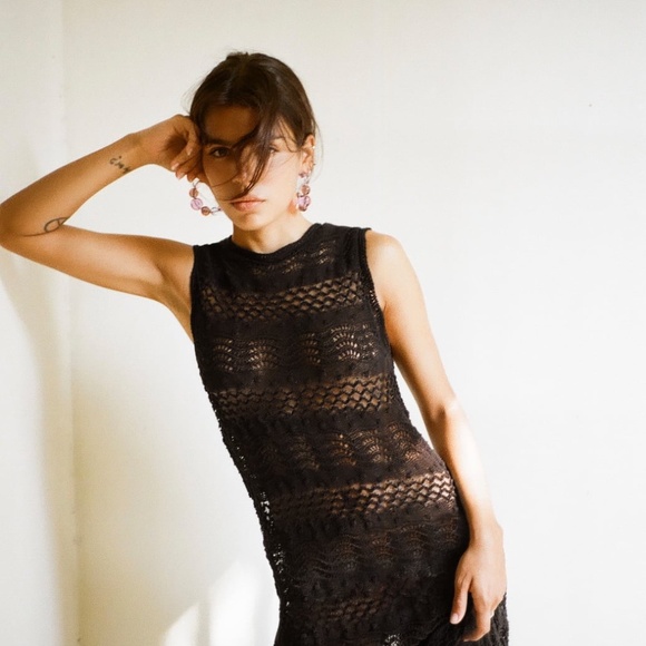 OPENWORK KNIT DRESS - Picture 6 of 11